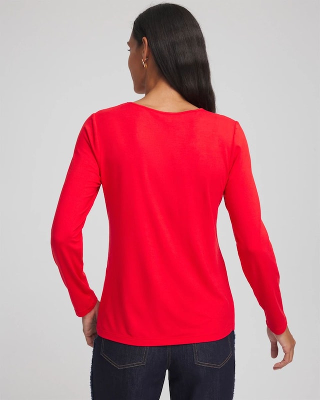 Embellished Heart V-Neck Tee - image 3